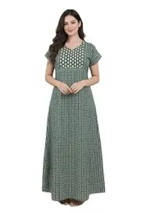 Bahumaan Pure Cotton Nighty for Woman | Night Gown for Women with Pocket, Ideal for Loungewear | Maxi Nighty for Women Cotton