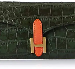Hidesign Women's Tri-Fold Wallet (Emerald/Lobster)