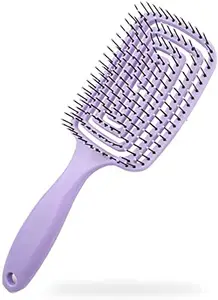 BIZWIZ REYSUN Hair Brush, Curved Vented Brush Faster Blow Drying, Professional Curved Vent Styling Hair Brushes for Women, Men, Paddle Detangling Brush for Wet Dry Curly Thick Straight Hair (BLACK) (pink)