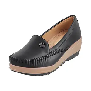 Metro Womens Synthetic Black Loafers (Size (7 UK (40 EU))