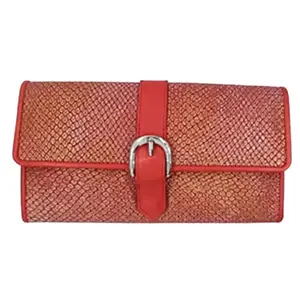 madras Trimmings Inc Leather Womens Wallet with Extra Card Slot (Red)