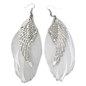 Ruvee Abraxos Fallen Wings Stone Crystals Stainless Steel Hanging Alloy Earring for Women & Girls