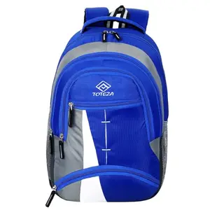 TOTEZA Multi-Compartment Laptop Backpack | 32L Water-Resistant Travel & School Bag for Men and Women | Padded Straps, Bottle Holder, Laptop Sleeve (Blue-2)