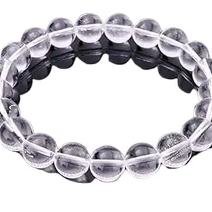 BLESSING CRYSTAL Clear Quartz Crystal Bead Bracelet 8mm, Genuine Crystal Gemstone Bracelet, Protective Bracelet, Gift for Men & Women