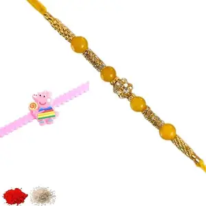 Rakhiya.com Designer Rakhi set of two, Multicolour rakhi, combo of two (set of 2), With Roli Chawal Packet 0216