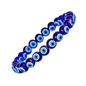 Natural Evil Eye Bracelet for Men and Women | Authentic 8 mm Round Beads | Protective Bracelet for Warding Off Negative Energy