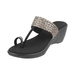 Walkway Women Black Synthetic Wedge Heel Slip -on Sandal UK/6 EU/39 (32-260)