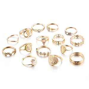 Jewels Galaxy Jewellery For Women Contemporary Stackable Rings Set of 15 (JG-PC-RNGA-975)