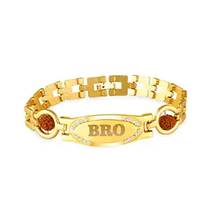 MEENAZ rudraksha Rakhi Bracelet for brother Bracelet for Men Rudraksha Aum Om Kada for men Bracelet for Boys Gold,Kada golden Bracelets Rakhi for Bhaiya Brother Kids Raksha Bandhan Wrist Band gift