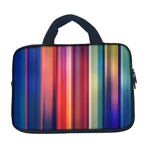 TheSkinMantra Rainbow Stripes Chain Laptop Sleeve Bag with Handle Compatible for Screen Size 13.3 inches Laptop/Notebook 13.3 / MacBook 13 inch All Models Including New Models/Chrombook 13.3