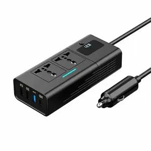 Protium 200W Car Inverter with DUal Universal 13A socket (220V) and 1x PD and 2X USB Fast Charging Output for Cars