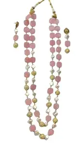 Pink Beads Necklace Beads Necklace for Women and Girls multilayer bead necklace