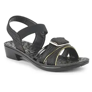 Aqualite Women PL-1563 Sandal, Black, 6 UK/India