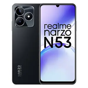 realme narzo N53 (Feather Black, 6GB+128GB) 33W Segment Fastest Charging | Slim Smartphone | 90 Hz Smooth Display price in India.