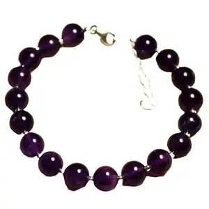 LKBEADS Amethyst Bracelet with Silver Plated Clasp – 8mm Round Beads – Smooth Cut – 7 inch – Healing, Fashion, Gift, Spiritual, Yoga|LK_STACK_00465