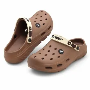 SVAAR Mens Ultra-Soft Lightweight Clogs || Breathable & Waterproof Slip-On Sandals with Adjustable Back Strap for All-Day Comfort Brown