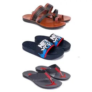 Men's Sandals | Lightweight Wear| Stylish & Easy to Wear For Men's PCV-SAN-(3-COMBO)-3151-1587-3131-9