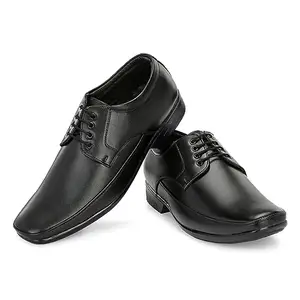 Shoeprism Men's Leather Oxford Look with lace Shoes|Black|Size-UK6