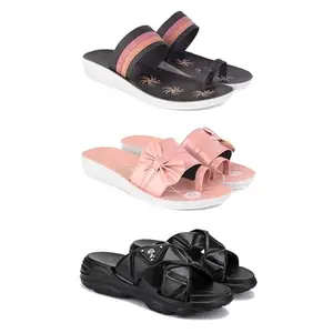 Women's Comfortable Sandal,Casual Lightweight Sandal for Everyday Wear | PCR-(3-COMBO)-1992-1988-1889-8-EURO-39