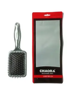 CHAOBA Professional Professional Classic Paddle Hair Brush with Strong & flexible nylon bristles For Grooming, Straightening, Smoothing, Detangling Hair, ideal for Men & Women, Silver (CHB_38)