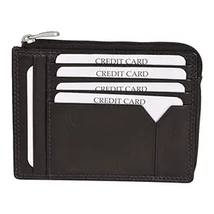Leatherman Fashion LMN Genuine Leather Unisex Brown Card Holder (10 Card Slots)