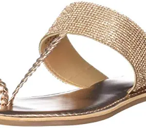 Carlton London Women's Rose Gold Flat Sandal (CLL-6187)