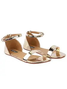 Shoetopia Women’s Golden Block Heel Sandals | Stylish Ankle Strap Open Toe Dress Sandals | Comfortable Party & Casual Footwear EU36