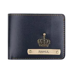 The Unique Gift Studio Customized Wallet Gifts for Men Leather Wallet for Men and Boys | Personalized Wallet with Name & Charm Purse (Blue 02)