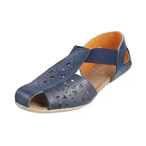 Mochi Women BLUE/NAVY LEATHER Sandals (SIZE EURO36/UK3) (33-237-17-36)