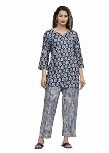 ROMAN HOME Cotton Printed Straight Short Length Kurti for Women, Top Dress for Ladies and Girls pak of i PIS.