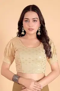 APPERA "WEAR TO SHINE" APPERA Gota Patti Readymade Short Sleeve Ethnic Saree Blouse | Round Neck Designer Blouse for Women