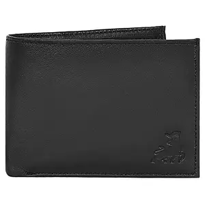 Zorfo Genuine Lather Wallet with 3 Card Slots, Coin Slot, Hidden Pocket & Premium Gift Box (Black)