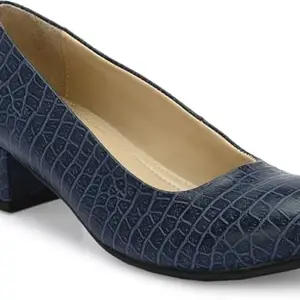 CARLO ROMANO Women's Leather Belly | Slip-on Footwear | Round Toe Design | Lightweight Structure | Soft Inner Lining | Flexible Outsole | Comfortable Fit (Size-6) Blue