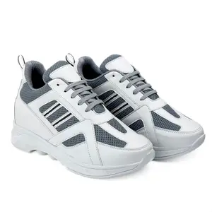 BXXY Men's 3 Inch Hidden Height Increasing Grey Casual Sports Running Laceup Outdoor Shoes.- 8 UK