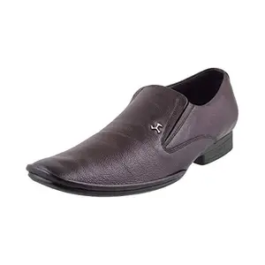 Mochi Men Brown Leather Flat Shoes (19-1885-12-43) Size (9 UK/India (43EU))