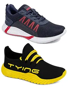 TYING TYING Multicolor (9358-9311) Men's Casual Sports Running Shoes 8 UK (Set of 2 Pair)