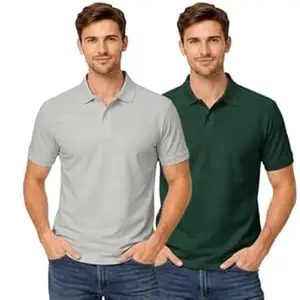 DIAZ Men’s Half Sleeve Polo T-Shirt | Half Sleeves Polo Neck T Shirt for Men | Half Sleeve Polo Tshirt | Regular Fit Solid Casual Wear Office Wear T-Shirt-Pack of 2