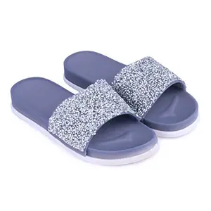Joda Ghar Women's Slippers Indoor House or Outdoor Latest Fashion Grey FlipFlop Slipper for women - Eu Size 36 | UK Size 3 [Cheeni-Grey]