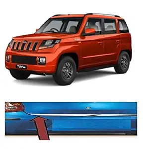AUTO MOTO AutoMoto Car Exterior Rear Lower Diggi Garnish Chrome Trim in Stainless Steel for Mahindra Tuv300 All Models