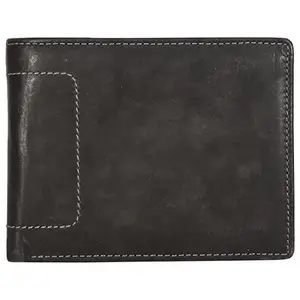Leatherman Fashion LMN Genuine Leather Men Black Wallet 615352(4 cc Card Slots)