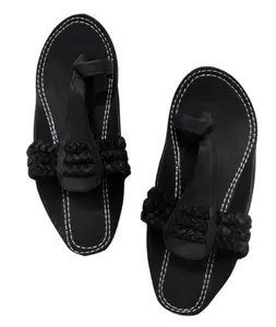 Handmade Black Leather Peshawari Sandals for Men – Traditional Ethnic Comfort (Black, UK Footwear Size System, Adult, Men, Numeric, Medium, 9)