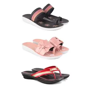 Women's Comfortable Sandal,Casual Lightweight Sandal for Everyday Wear | CL-(COMBO-3)-1992-1988-1958-6