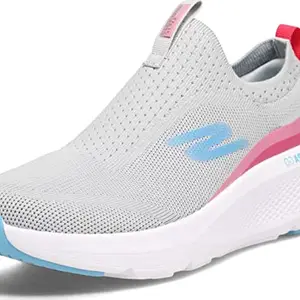 Skechers Womens GO Run Elevate - HOT Streak Gray/Pink Running Shoes -4 UK (7 US) (128320)