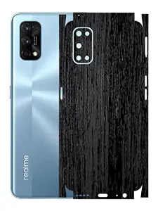 AtOdds - Realme 7 Pro Mobile Back Skin Rear Screen Guard Protector Film Wrap with Camera Protector (Coverage - Back+Camera+Sides) (Rustic Black Wood)