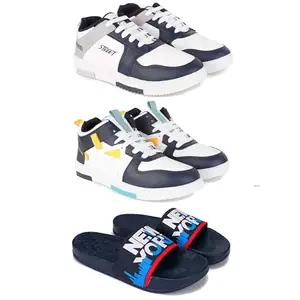 DRACKFOOT Men's Stylish Casual Shoes | Comfortable & Trendy Daily WearPremium Casual Shoes for MenGRT-(3-Combo)-1075-1074-1587-6 Multicolor