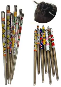 BHARATGAURAV - Hair Accessories Elegant Steel Juda Sticks – Hair Styling Essentials (6 Pcs)