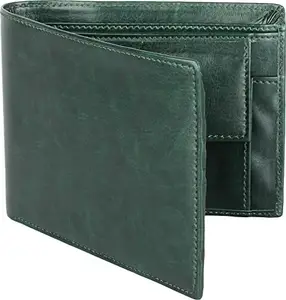 WILD EDGE Artificial Leather Men's Wallet - Compact and Light Weight - Color : Green