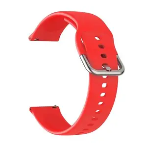 AONES 22mm Silicone Belt Watch Strap with Metal Buckle Compatible for Xiaomi Mi Imilab Kw66 Watch Strap Red