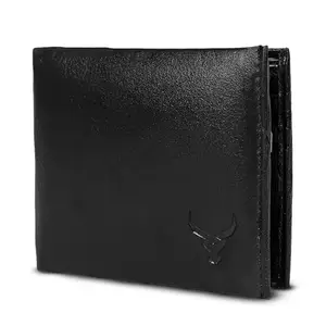 REDHORNS Genuine Leather Wallet for Men RFID Wallet with 6 Credit Debit Card Slots with Hidden Pockets Handcrafted Slim Stylish Leather Purse for Men (Black)
