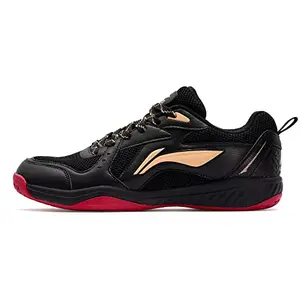 Li-Ning Ultra III Limited Edition Non-Marking Cushion Badminton Shoe (Black, Apricot Cream, 1UK)